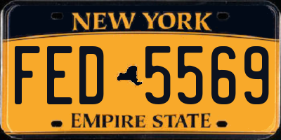 NY license plate FED5569