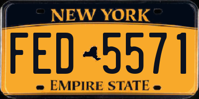 NY license plate FED5571