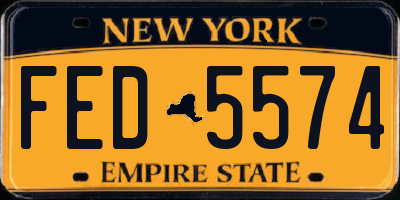 NY license plate FED5574