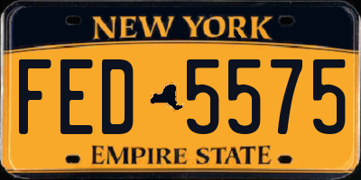 NY license plate FED5575
