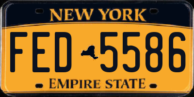 NY license plate FED5586