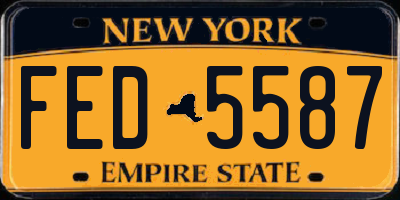 NY license plate FED5587