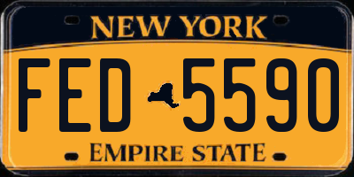NY license plate FED5590