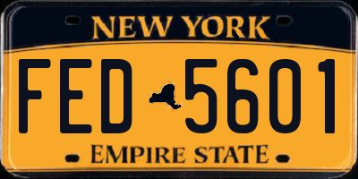 NY license plate FED5601