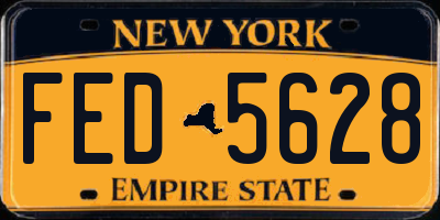 NY license plate FED5628
