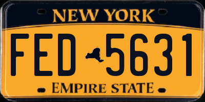 NY license plate FED5631
