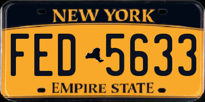 NY license plate FED5633