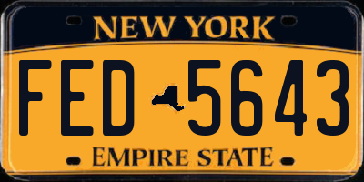 NY license plate FED5643
