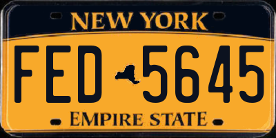 NY license plate FED5645