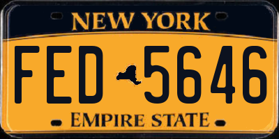 NY license plate FED5646