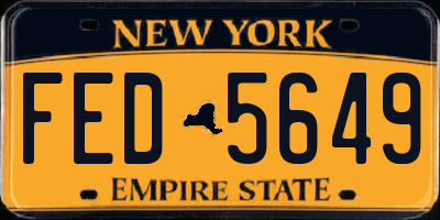 NY license plate FED5649