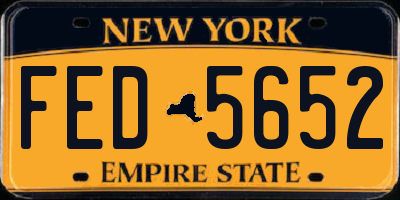 NY license plate FED5652
