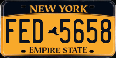 NY license plate FED5658