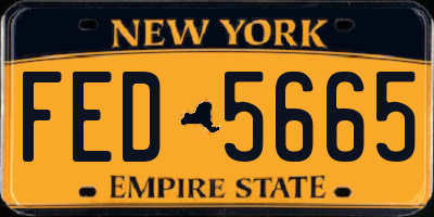 NY license plate FED5665