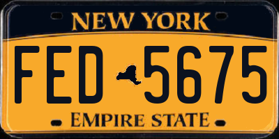 NY license plate FED5675