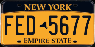 NY license plate FED5677