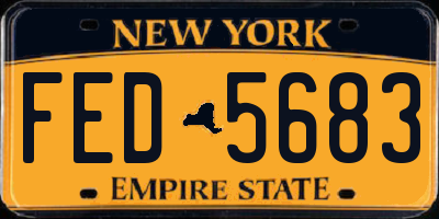 NY license plate FED5683