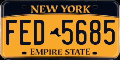 NY license plate FED5685