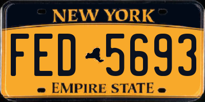 NY license plate FED5693