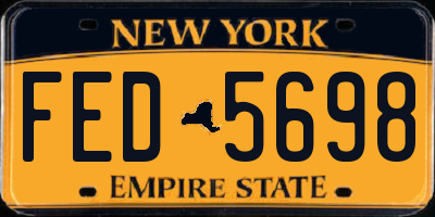 NY license plate FED5698