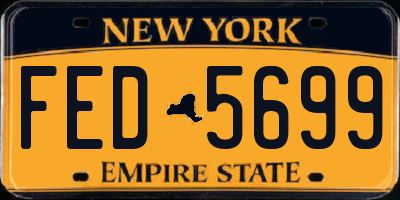 NY license plate FED5699