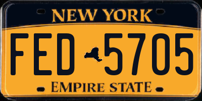 NY license plate FED5705