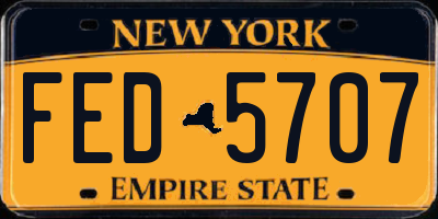 NY license plate FED5707