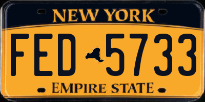 NY license plate FED5733