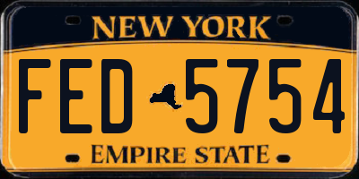 NY license plate FED5754