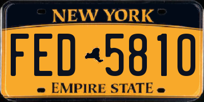 NY license plate FED5810