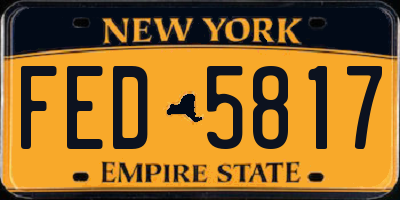 NY license plate FED5817