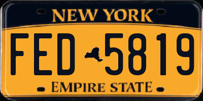 NY license plate FED5819