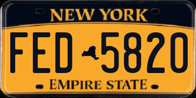 NY license plate FED5820