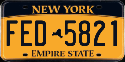 NY license plate FED5821