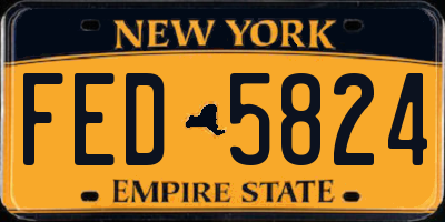 NY license plate FED5824