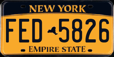 NY license plate FED5826