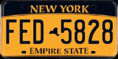 NY license plate FED5828