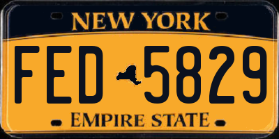 NY license plate FED5829