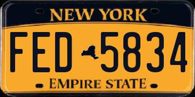 NY license plate FED5834