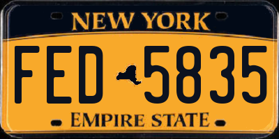NY license plate FED5835