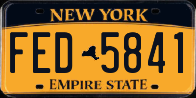 NY license plate FED5841