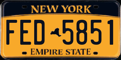 NY license plate FED5851