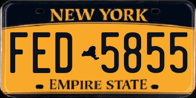 NY license plate FED5855