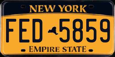 NY license plate FED5859