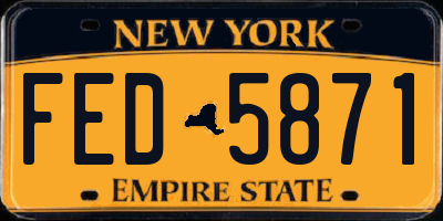 NY license plate FED5871