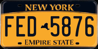 NY license plate FED5876