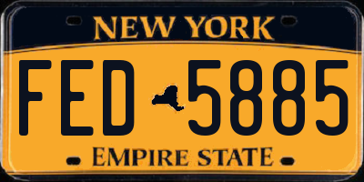 NY license plate FED5885