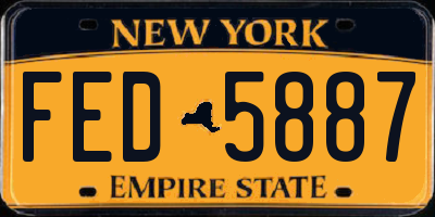 NY license plate FED5887