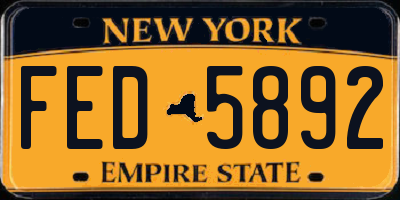NY license plate FED5892