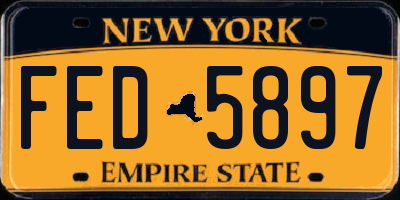 NY license plate FED5897